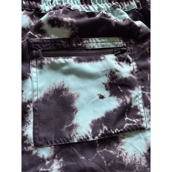 Young and Reckless‎ Green Black Tie Dye Elastic Polyester Shorts Size XL - Picture 5 of 9